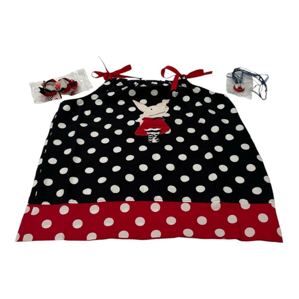 Playful Polka Dot Olivia the Pig Dress -Costume with  Accessories